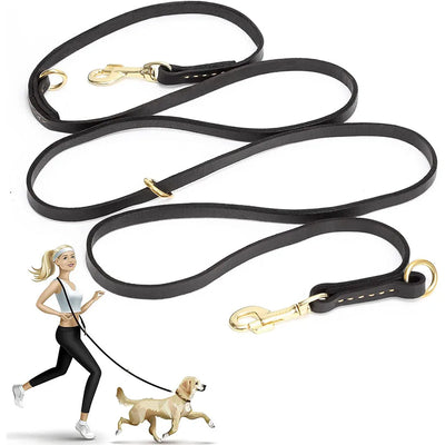 Soft Leather Hands-Free Dog Leash for Training