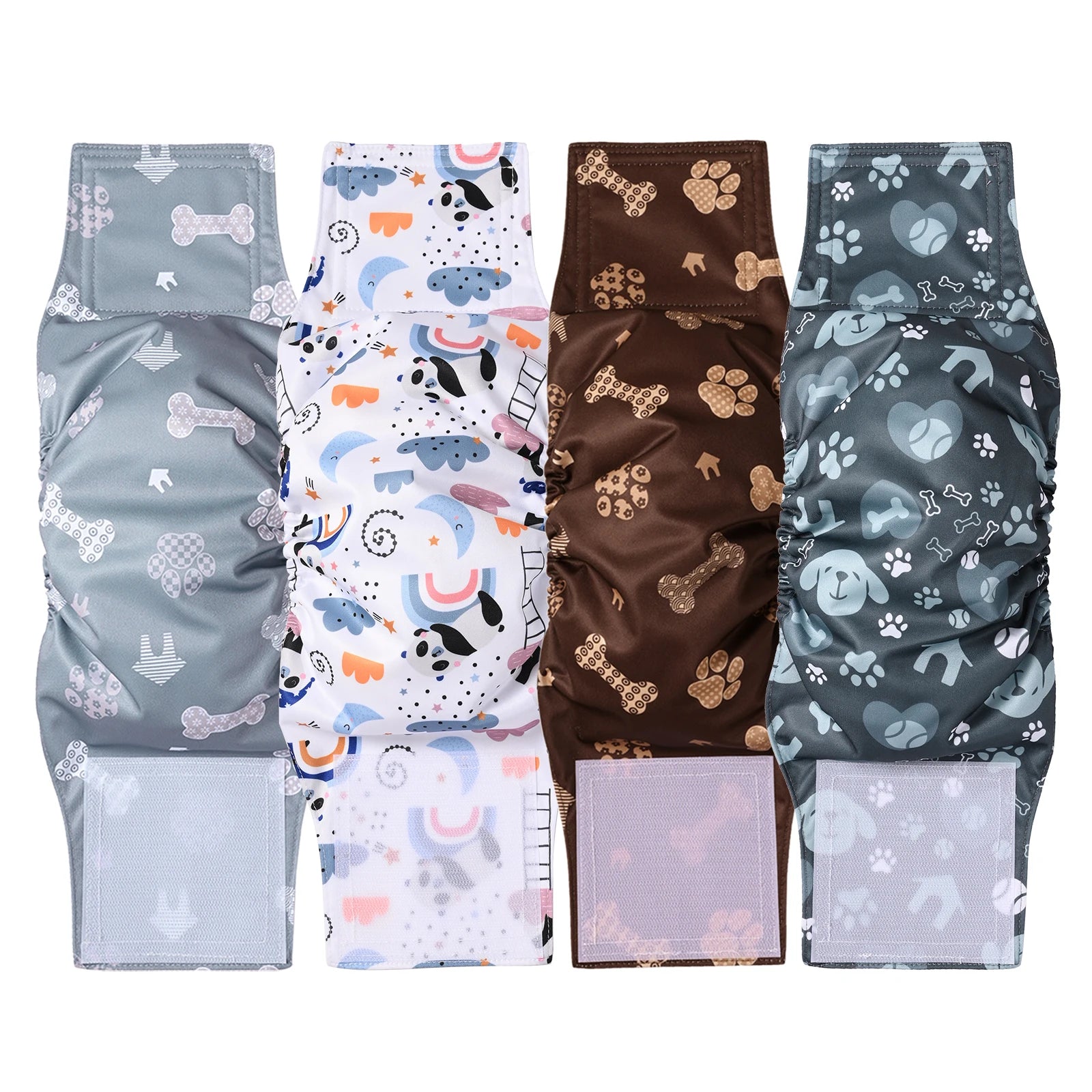 Ohbabyka 4Pack Washable Belly Bands for Male Dogs Reusable Adjustable Male Dog Diaper High Absorbing Belly Bnad for Small Dogs