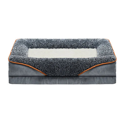 Removable washable pet dog sofa and dog bed for all seasons, pet bed sofa, comfortable and soft cat sofa bed with raised edges,