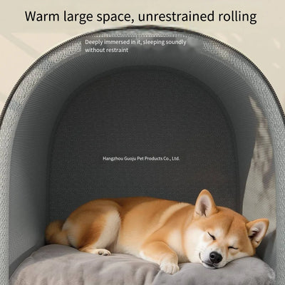 Winter thickened closed pet bed - Portable dog house  Cat shelter - Large medium-sized dog enclosure with washable mattress