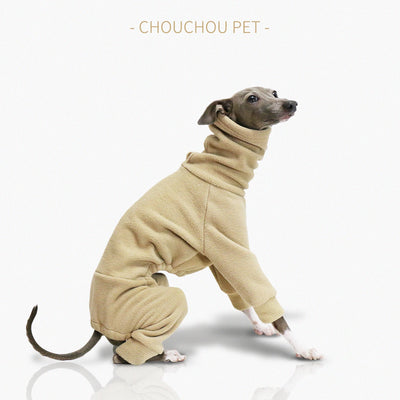 Winter Polar Fleece Turtleneck Pet Onesie Puppy Big Dog Clothes Warm Whippet Dog Clothes