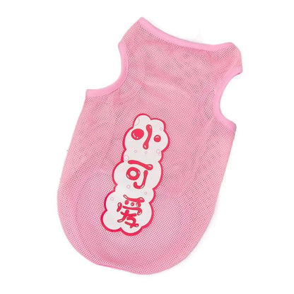 Cute Cartoon Pet Dog Clothes Summer Thin Mesh Dog Cat Vest Cat Teddy Bear Pomy Pet Puppy Breathable Cool Clothing Dog Costume PawPrint Treasures