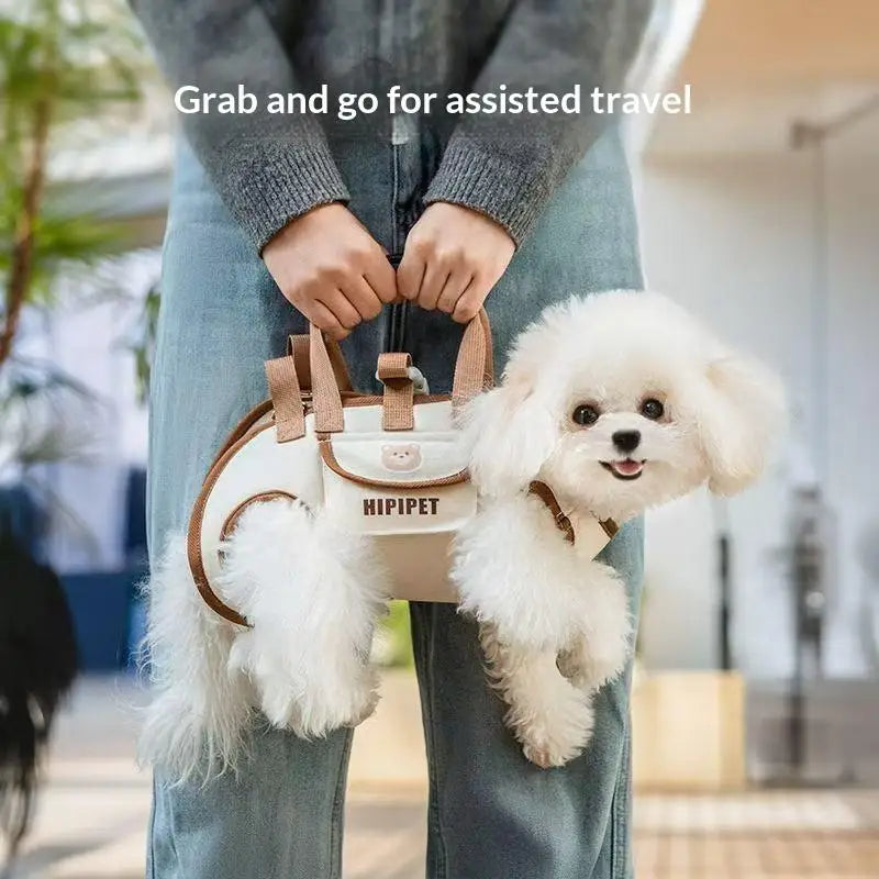 Everyday Travel Carrier for Pet Convertible Shoulder/Hand Bag with Harness Clip Comfortable and Portable for Vet Visits Shopping