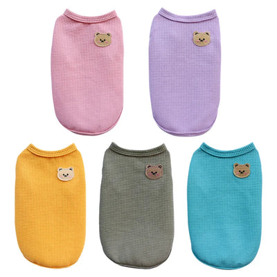 NewSpring Summer Pet Clothes for Cats Dogs Breathable Waffle Vest, Soft & Light, Perfect for Teddy Bichon Frise Small Medium Dog