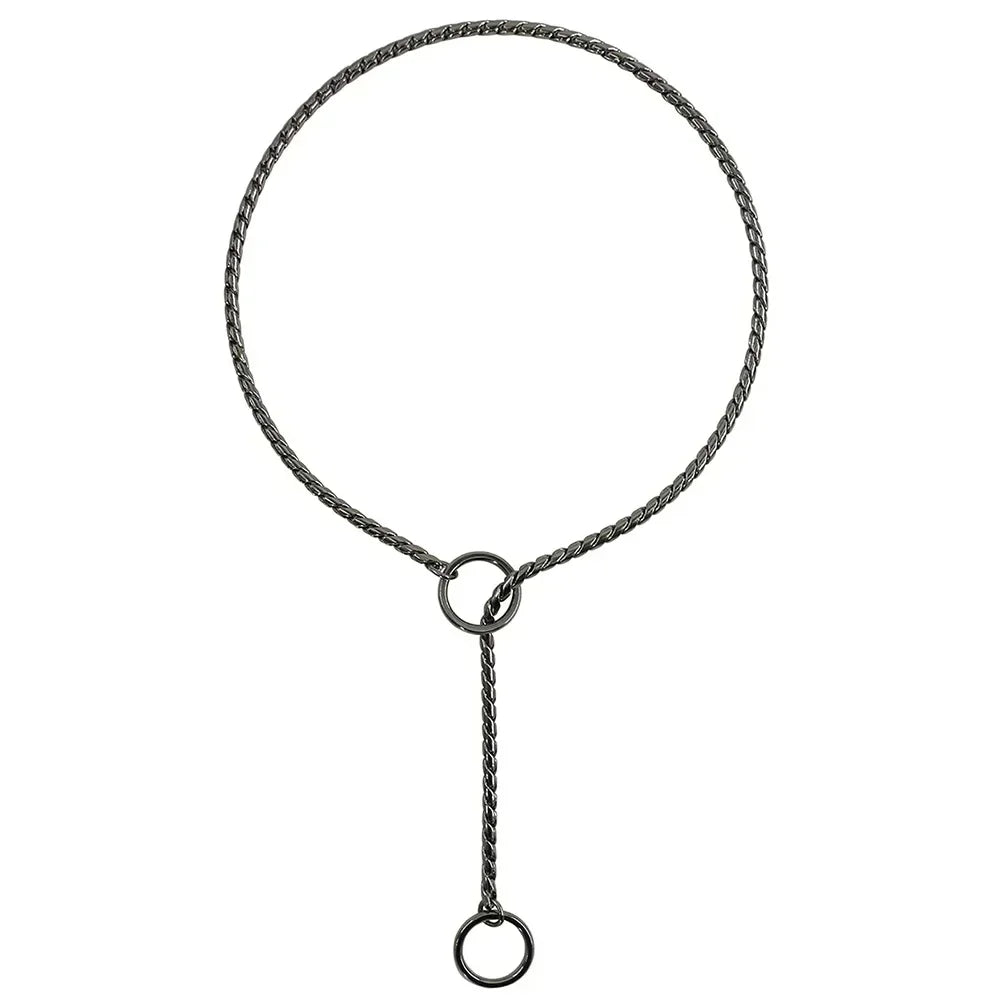 Stainless Steel Dog Choke Chain Collar Puppy Metal Snake Chain Pet Show Slip Collar Choker for Training Small Medium Large Dogs