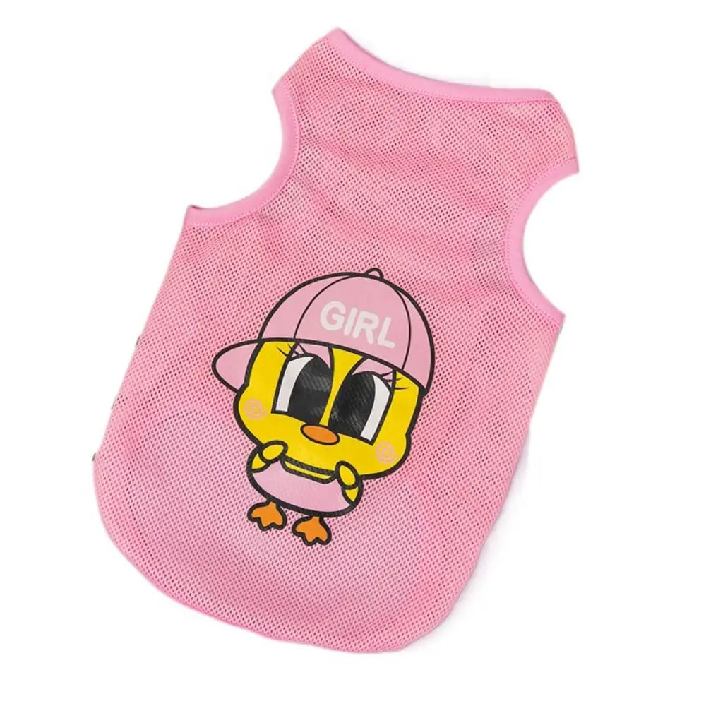 Cute Cartoon Pet Dog Clothes Summer Thin Mesh Dog Cat Vest Cat Teddy Bear Pomy Pet Puppy Breathable Cool Clothing Dog Costume PawPrint Treasures