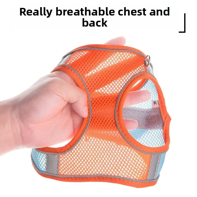 Vest-style Pet Chest Strap, Reflective and Breathable Dog Leash, Small and Medium-sized Cat Leash, Anti-lost