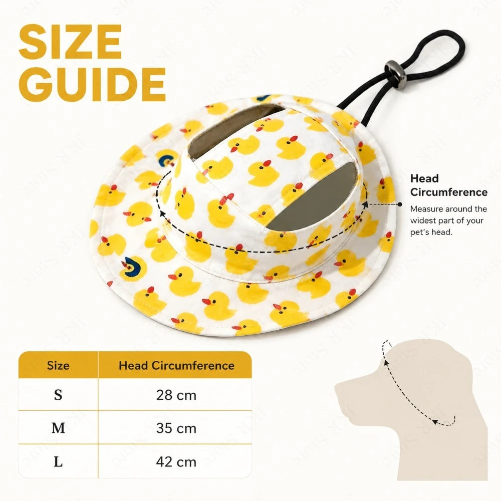 Printed Pet Dog Hat Adjustable Cap for Small Medium Puppy Dogs Pug Corgi Dachshund Outdoor Walking Photo Party Costume Accessory