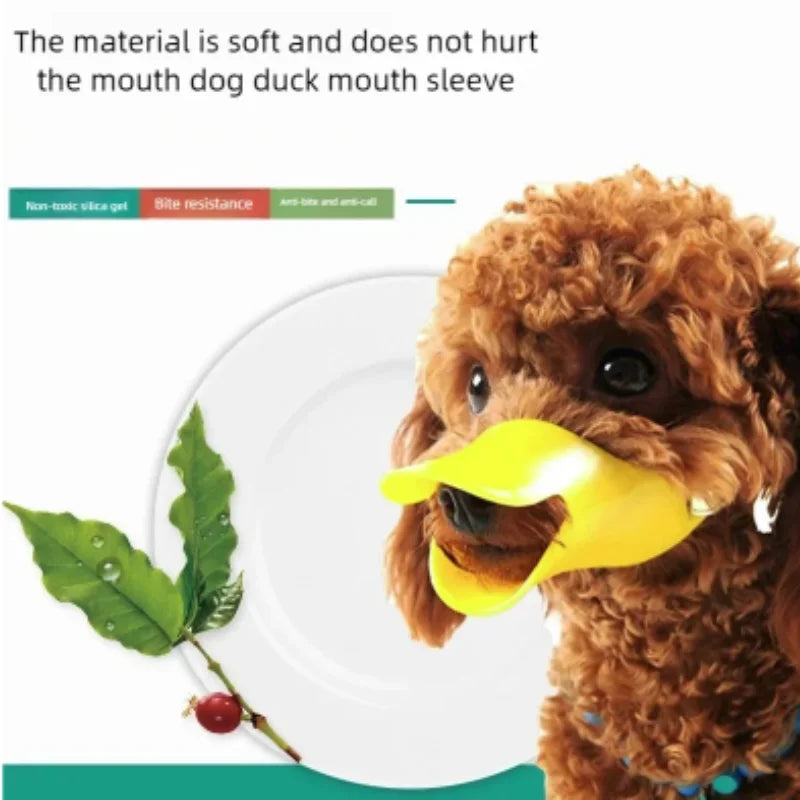 Adjustable Silicone Dog Duck Muzzle Anti-Bite Stop Barking Pet Accessory Safe for Small to Large Dogs Mouthpiece Cover