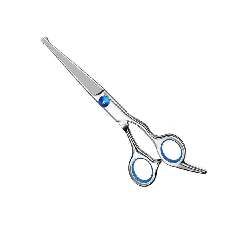 Pet Safe Grooming Scissors – Ambidextrous Stainless Steel Dog Shears with Round Head for Precise Trimming