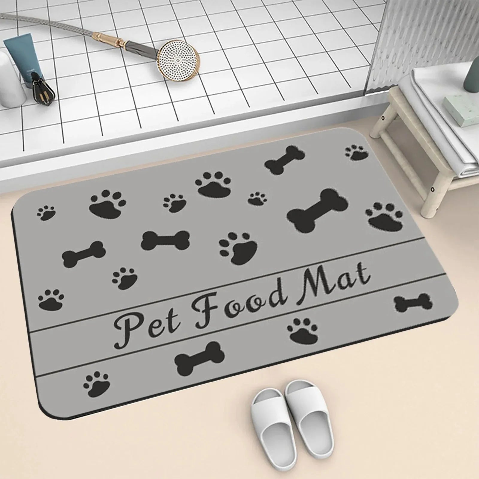 Pet Feeding Dropshipping Pet Placemat for Food and Water Bowl with Waterproof Rubber Backing Quick Dry Water Mat for Dog Cat