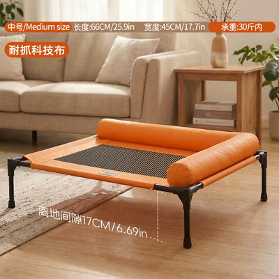 Summer Pet Folding Bed - Breathable & Moisture-Resistant Cat & Dog Bed for All Seasons