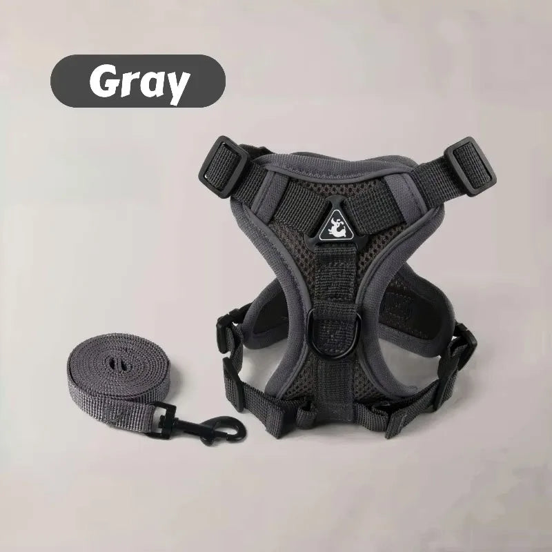 Reflective Dog Harness Leashes Set Puppy Chest Strap Vest for Small Medium Dog Pet Harness Leash Outdoor Training Supplies