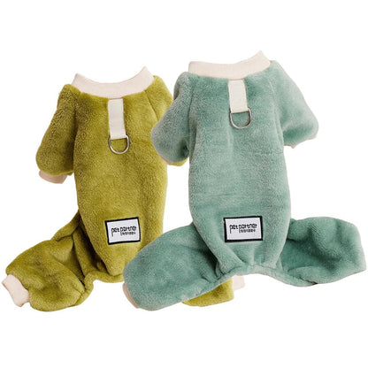 Fleece Warm Pet Clothes Winter Dog Jumpsuit Pajamas for Small Dogs Pomeranian Clothing Puppy Nightshirt Cat Overalls Pijamas PawPrint Treasures
