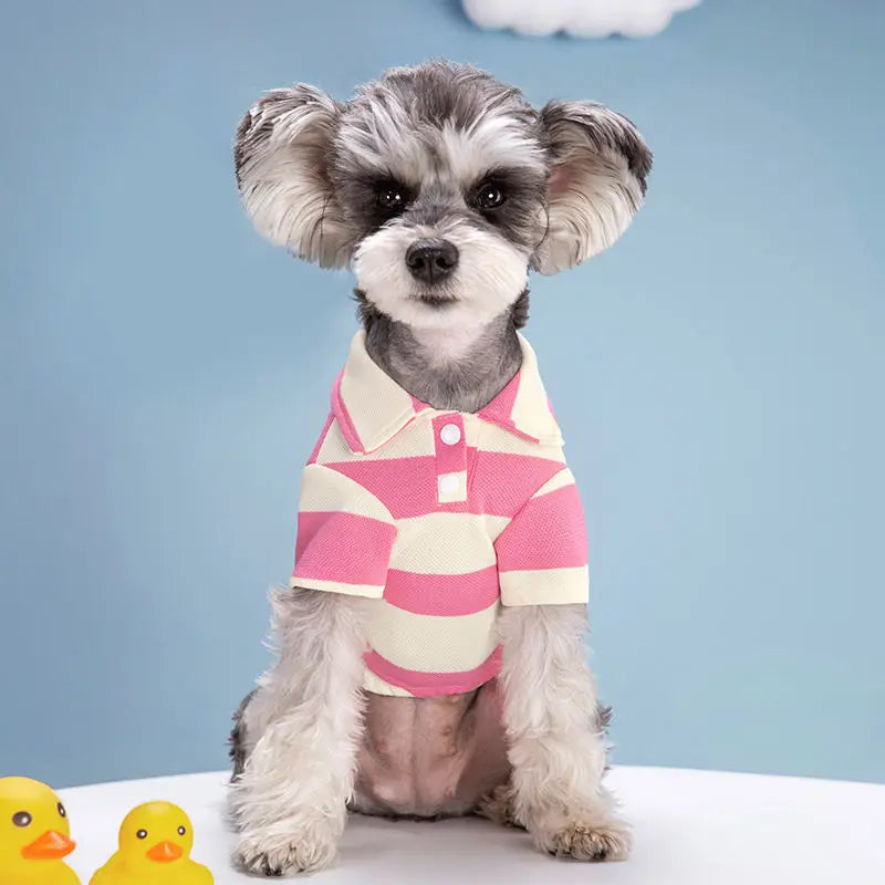 Pet Dog Polo Shirt Dog Clothes Summer Casual Clothing for Small Large Dogs Cats T-Shirt Chihuahua Pug Costumes Yorkshire Shirts PawPrint Treasures