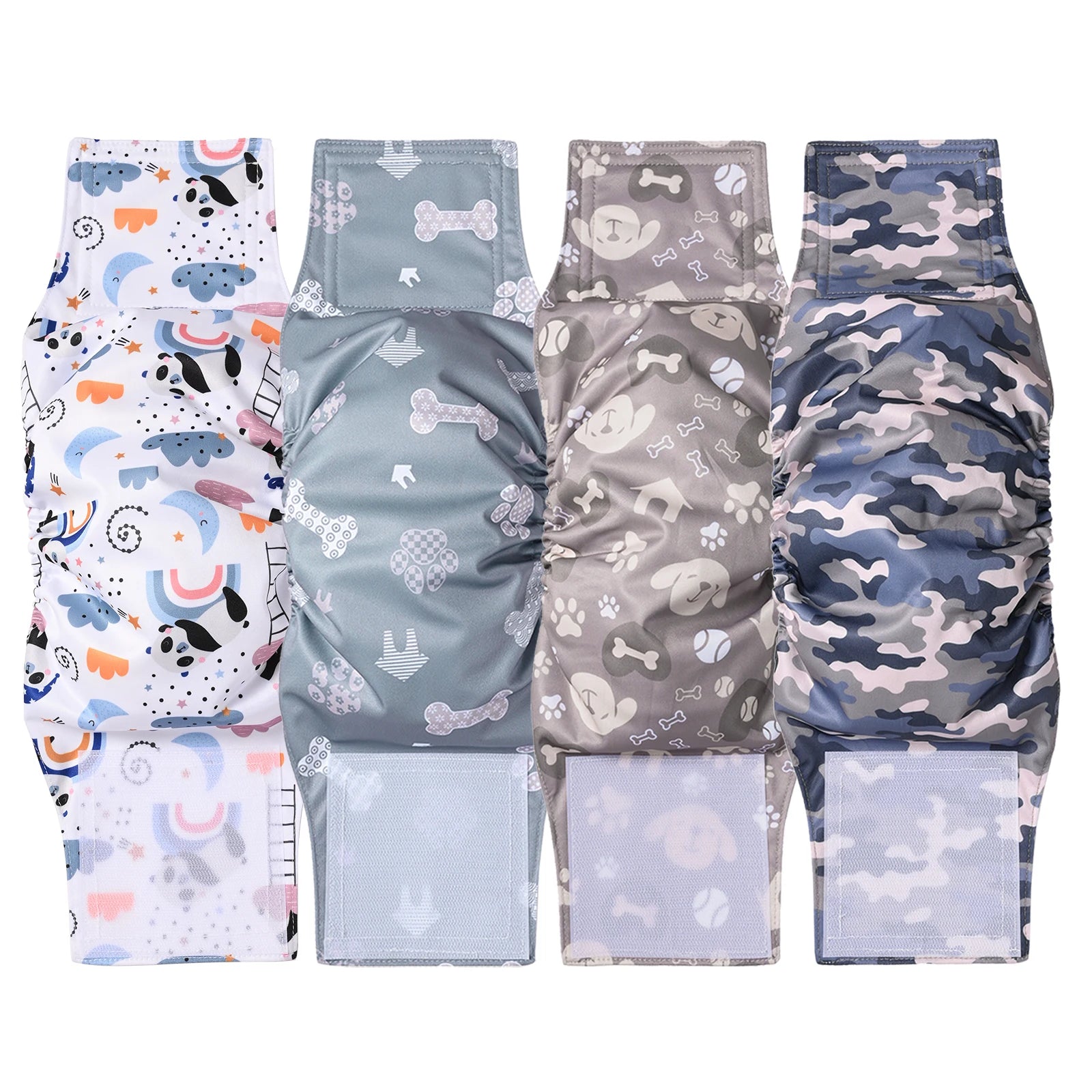 Ohbabyka 4Pack Washable Belly Bands for Male Dogs Reusable Adjustable Male Dog Diaper High Absorbing Belly Bnad for Small Dogs