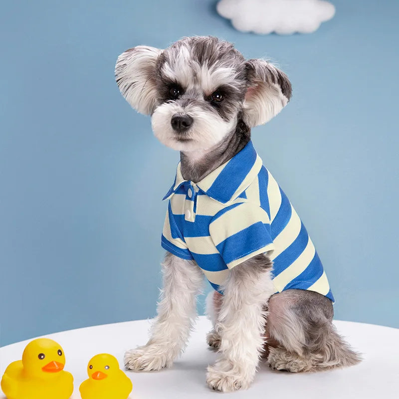 Pet Dog Polo Shirt Dog Clothes Summer Casual Clothing for Small Large Dogs Cats T-Shirt Chihuahua Pug Costumes Yorkshire Shirts PawPrint Treasures