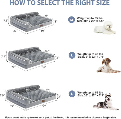 Orthopedic Dog Bed for Large Dogs – Waterproof Sofa-Style Bed with Removable Washable Cover, Non-Slip Base & Joint Support