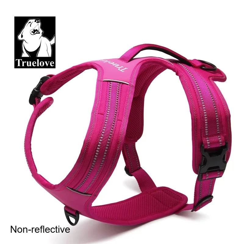 Truelove Non-reflective Walking PU Leather Dog Vest Escape Proof Adjustable Anti Pull Pet Harness Outdoor Clearance Sale TLH5551