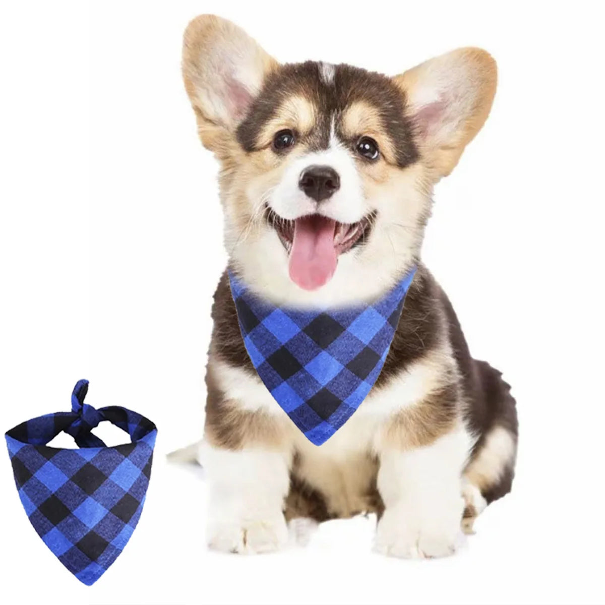 Dog Bandanas Large Pet Scarf Bandana Cotton Plaid Washable Bow Tie Collar Cat Puppy Triangular Scarf Bib Dog Accessories