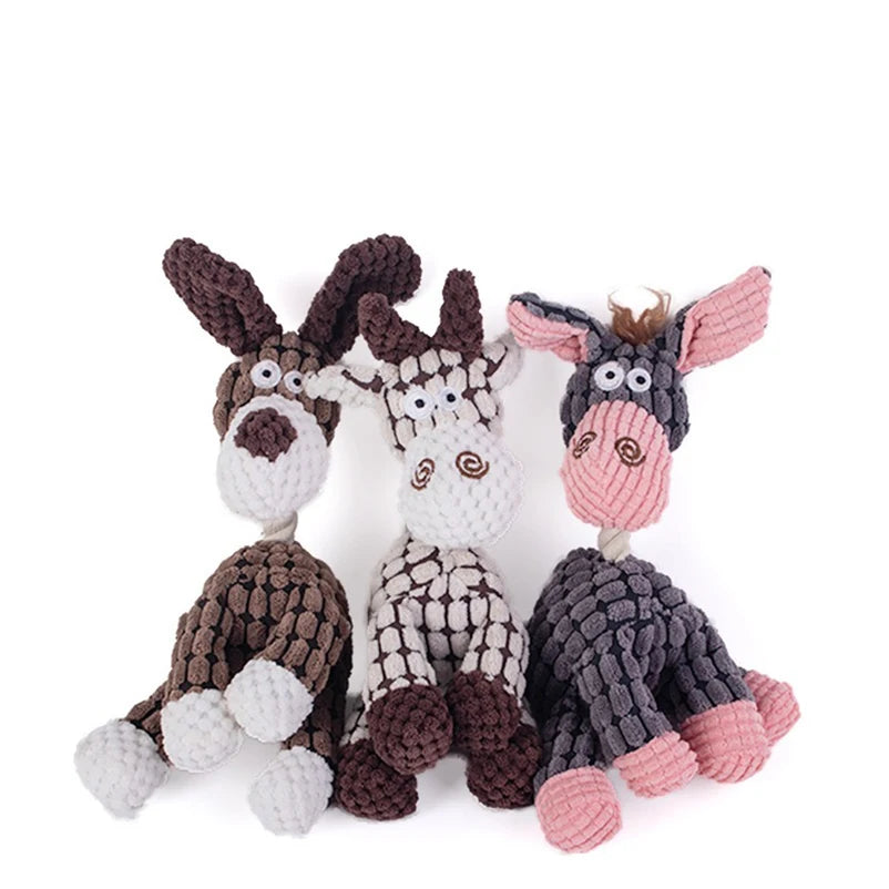 New popular cute animal shaped pet plush toys interactive toys for pets to relieve boredom and grind teeth