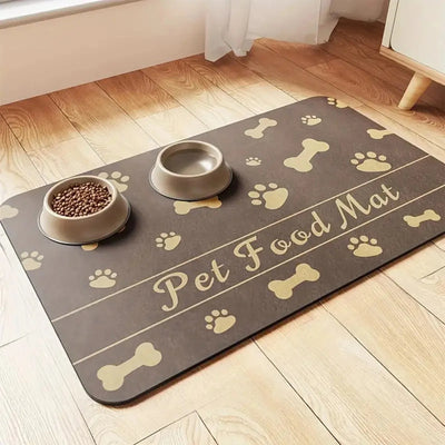 Pet Feeding Dropshipping Pet Placemat for Food and Water Bowl with Waterproof Rubber Backing Quick Dry Water Mat for Dog Cat