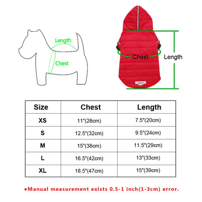 Small Dog Clothes Winter Chihuahua Clothing Pet Jacket and Coat Waterproof ropa para perros for Small Medium Dog Red