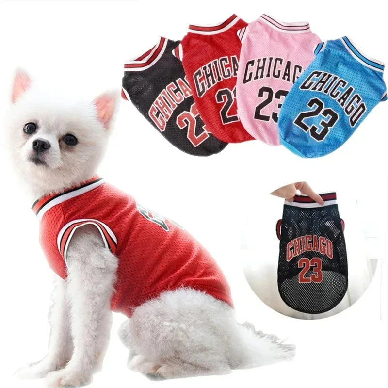 Dog Basketball Jersey Summer Pet Clothes Mesh Breathable Sport Vest Puppy T Shirt Cat Dog Costume For Small Medium Dogs Cats