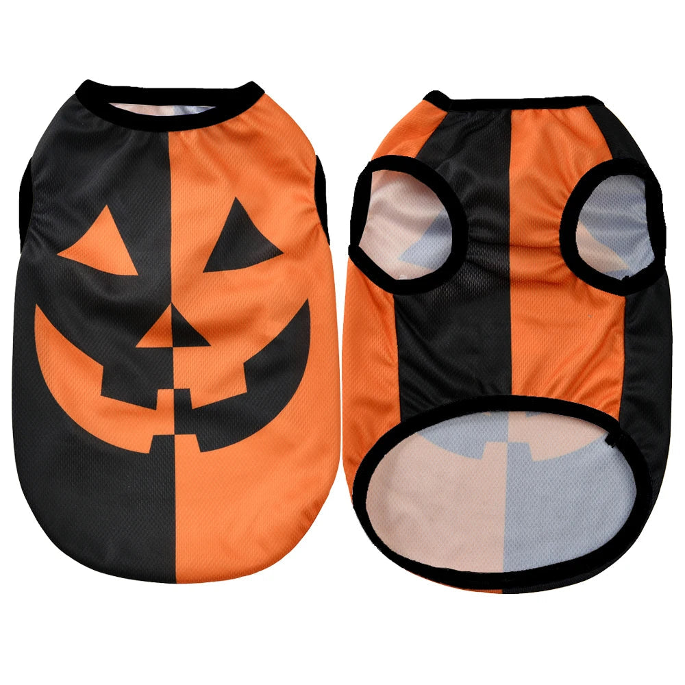 Dog Clothes for Small Medium Dogs Cats Halloween Pumpkin Paw Print Puppy Vests Chihuahua Yorkies Costumes Pet Party Clothing PawPrint Treasures