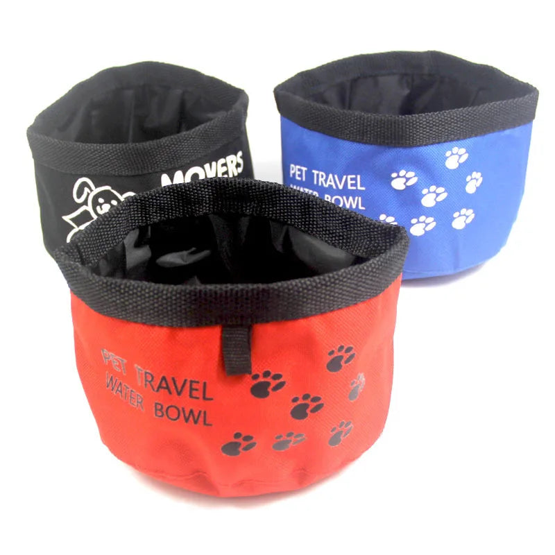 Dog Bowl for Travel Oxford Bowl for Outdoor Hiking Feeding Food Dispenser Breeds Foldable Dog Food Bowl
