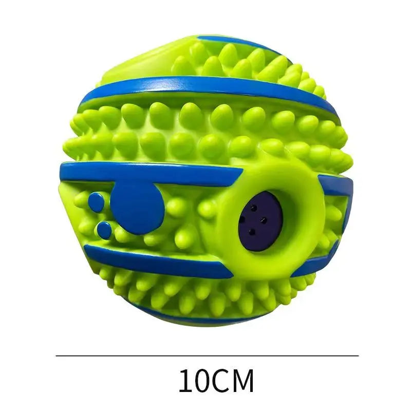 Wobble Wag Giggle Ball for Dogs - 10cm Spiky Chew Toy with Giggle Sound, Interactive Squeaky Teeth Cleaning Ball for Small Dogs