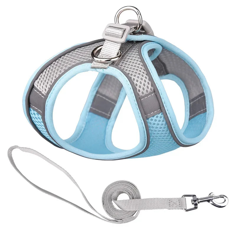 Vest-style Pet Chest Strap, Reflective and Breathable Dog Leash, Small and Medium-sized Cat Leash, Anti-lost