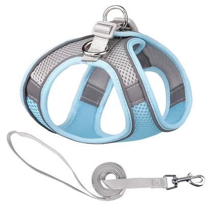 Vest-style Pet Chest Strap, Reflective and Breathable Dog Leash, Small and Medium-sized Cat Leash, Anti-lost PawPrint Treasures