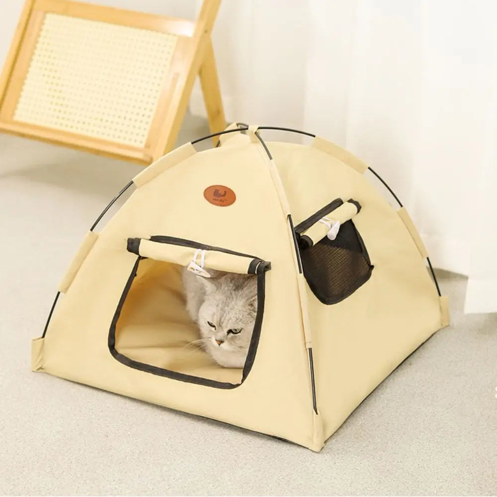 Portable Foldable Pet Cat Tent Closed Design Breathable Cat Sleep House Large Stable Pet Kennel Indoor Use