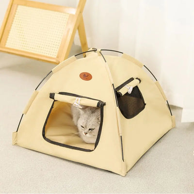 Portable Foldable Pet Cat Tent Closed Design Breathable Cat Sleep House Large Stable Pet Kennel Indoor Use