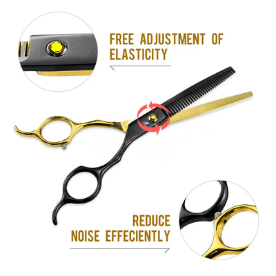 Dog Scissors for Grooming Stainless 6.5" Professional Pet Scissors Curved Chunker Scissors for Groomer Bend Down Thinning Shears
