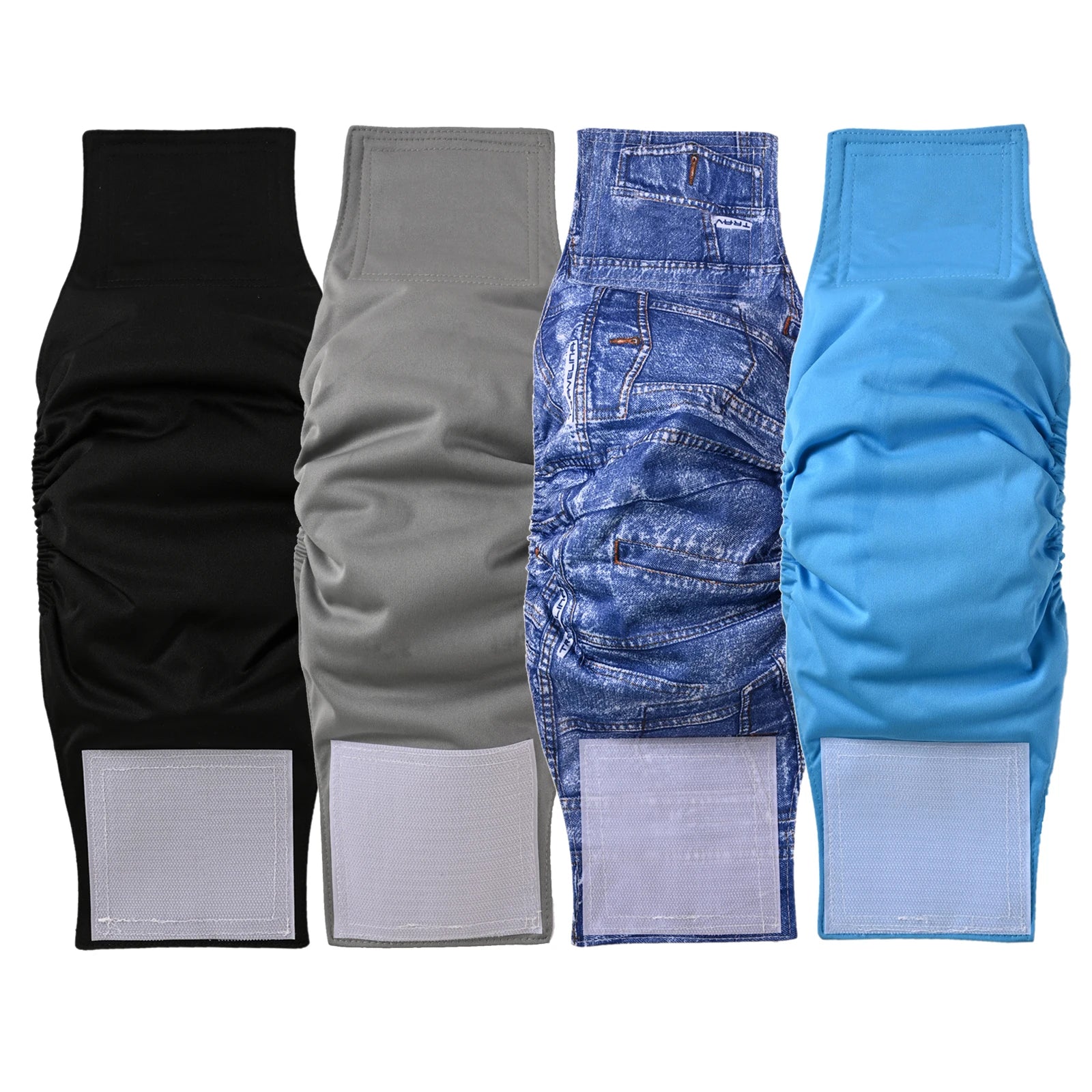 Ohbabyka 4Pack Washable Belly Bands for Male Dogs Reusable Adjustable Male Dog Diaper High Absorbing Belly Bnad for Small Dogs