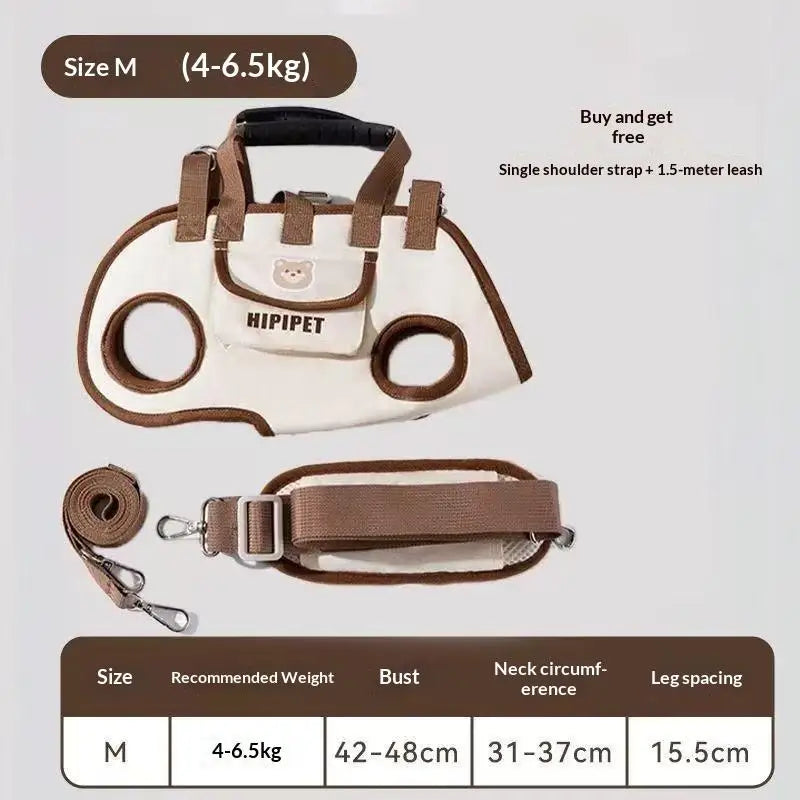 Everyday Travel Carrier for Pet Convertible Shoulder/Hand Bag with Harness Clip Comfortable and Portable for Vet Visits Shopping