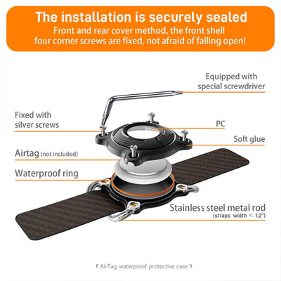 Waterproof Protective Case for AirTag with Removable Metal Loop Durable Light Weight AirTag Case Suitable for Dog Cat Pet Collar