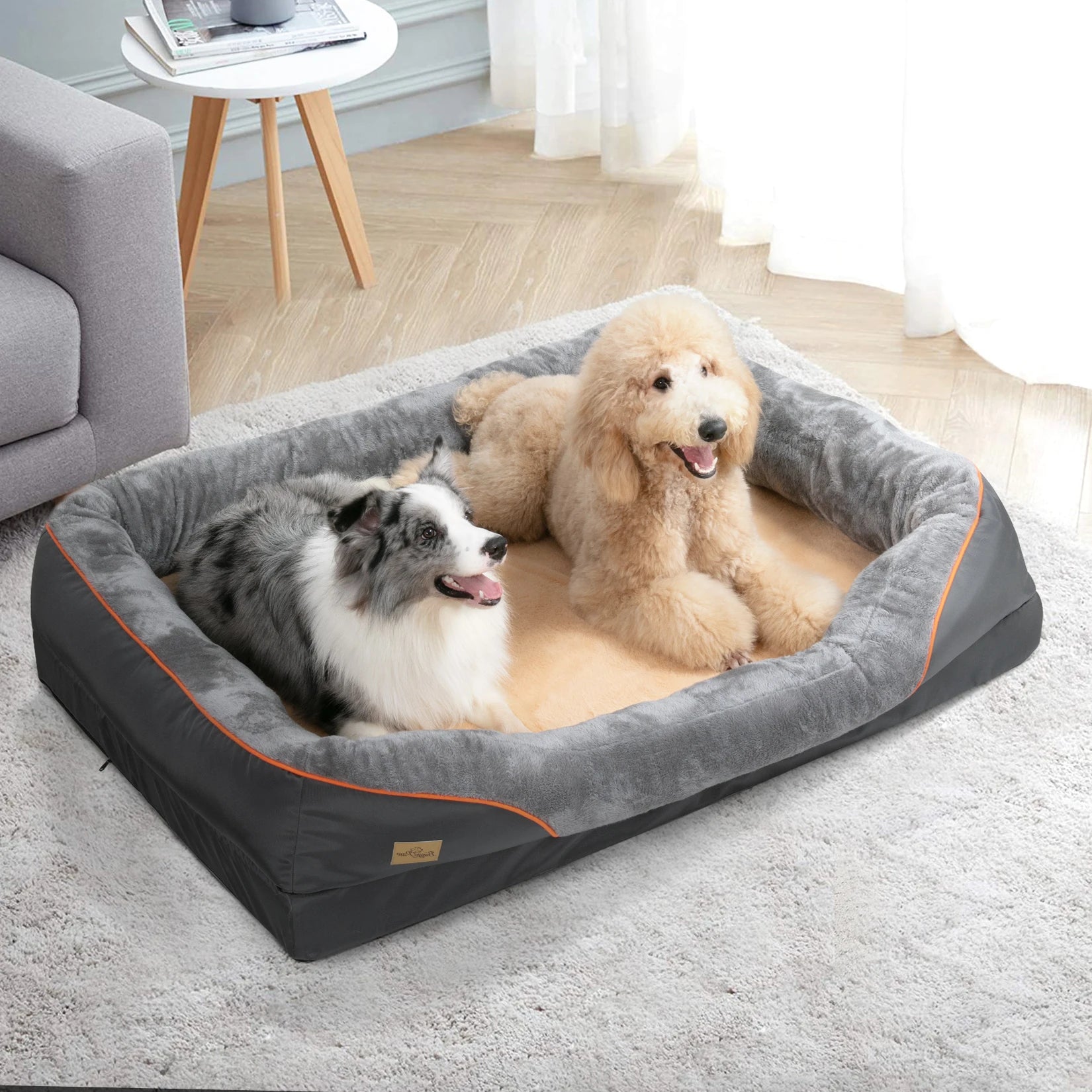 Large Dog Bed Soft Comfortable Warm Fleece Anti-Allergy Pet Bed with Removable Washable Cover Waterproof