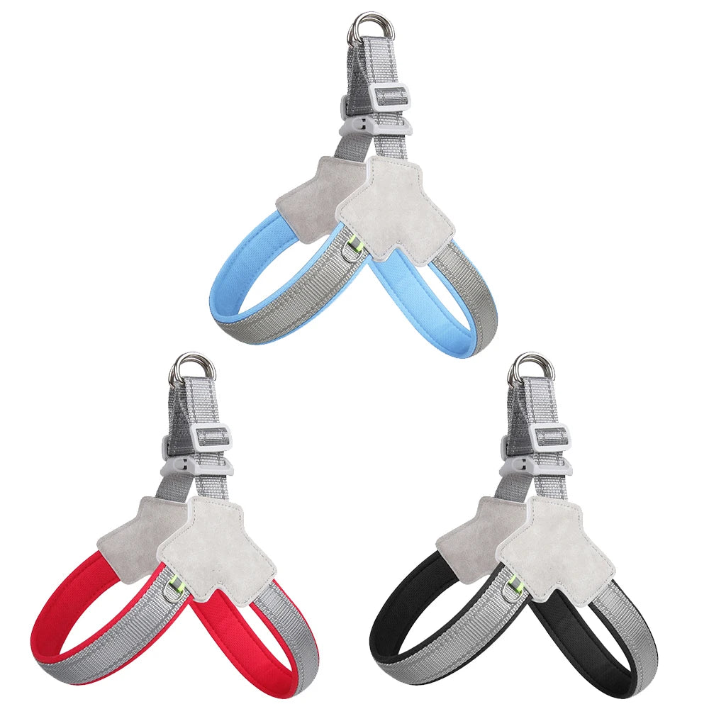 Reflective Pet Dog Harness For Small Medium Large Dogs Adjustable Nylon Pet Chest Strap No Pull Coller Harness Bulldog Supplies