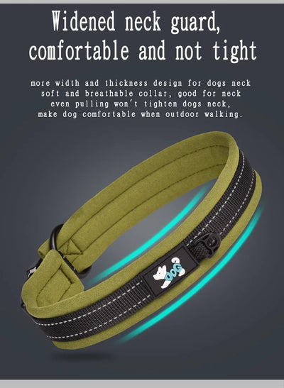 Adjustable Mesh Padded Pet Dog Collar Custom ID Engraving Reflective Nylon Dog Collar Durable Heavy Duty for All Breed All Pug