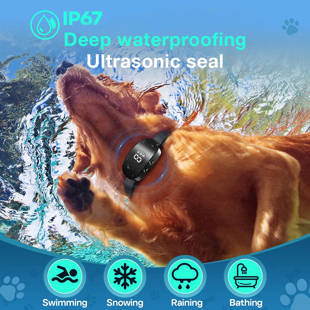 2025 New Anti Barking Collar Smart Dog Bark Collar Vibration Bark Stop Smart Training Collar Adjustable Sensitivity Rechargeable
