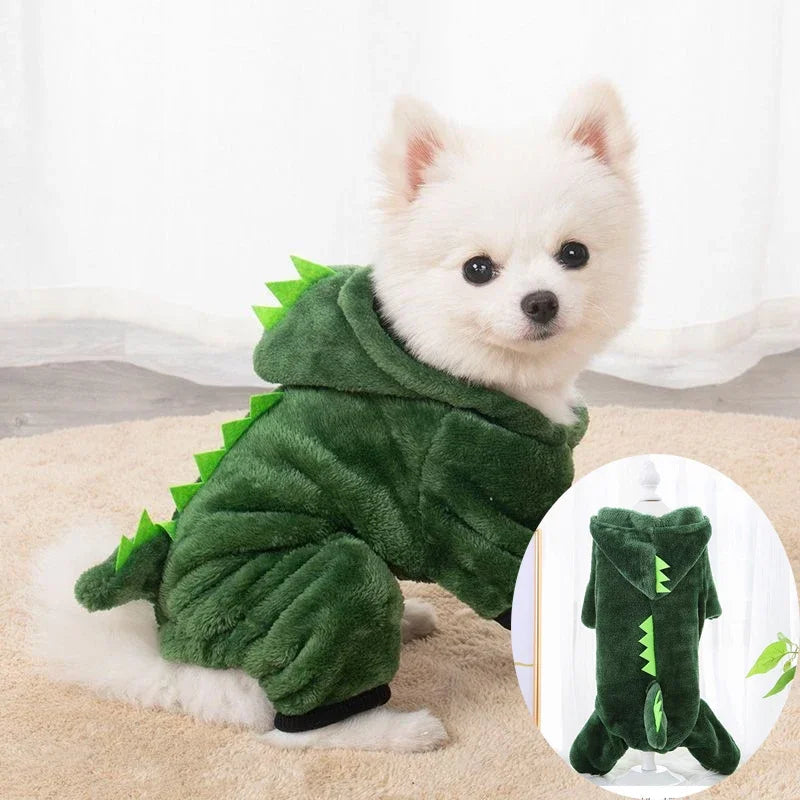 Pet Clothes for Small Medium Dogs Flannel Dog Jumpsuits Soft Comfortable Winter Warm Dog Cat Costume  Chihuahua Teddy Pet Coats PawPrint Treasures