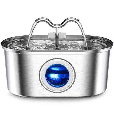 3.2L Stainless Steel Pet Water Dispenser - A Quiet Filter Pump Powered by USB, Smart Drinking Fountain for Cats and Dogs