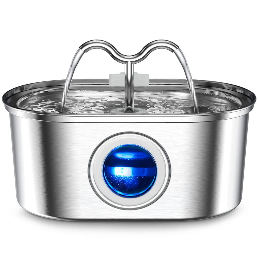3.2L Stainless Steel Pet Water Dispenser - A Quiet Filter Pump Powered by USB, Smart Drinking Fountain for Cats and Dogs