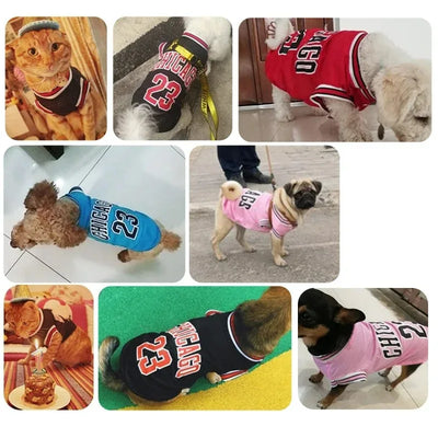 Dog Basketball Jersey Summer Pet Clothes Mesh Breathable Sport Vest Puppy T Shirt Cat Dog Costume For Small Medium Dogs Cats