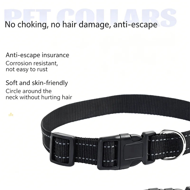 Two-piece Dog Retractable Leash Collar Set 3m Anti-breakaway Reflective Dog Walking Collar for Small Medium Large Dogs At Night