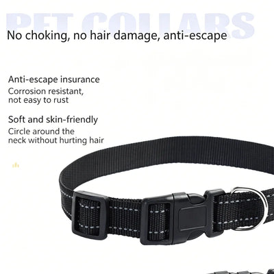 Two-piece Dog Retractable Leash Collar Set 3m Anti-breakaway Reflective Dog Walking Collar for Small Medium Large Dogs At Night