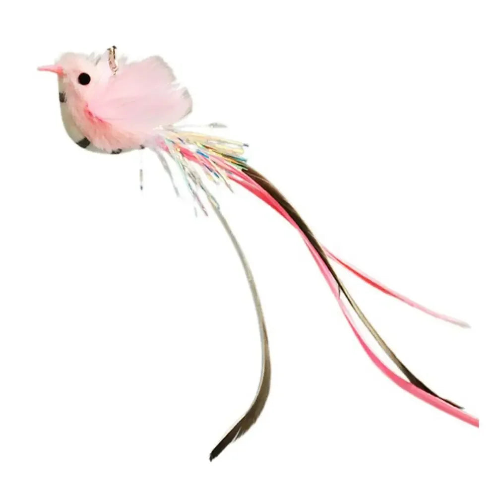 Funny Simulation Feather da Bird Cat Toy Interactive Sucker Kitten Toy Playing Teaser Wand Replacement Head Toy Pet Supplies